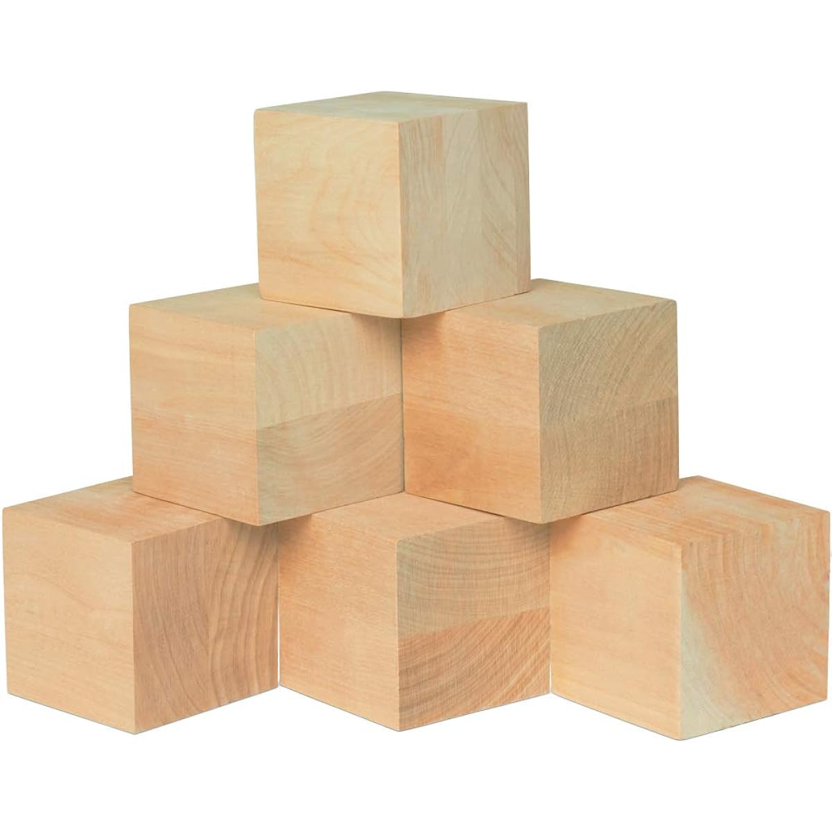 Woodpeckers Wooden Cubes 3 Inch Unfinished Wooden Square Blocks for Baby Shower, Puzzle Making, Crafts, DIY Projects, Pack of 25 (WC-3-25)