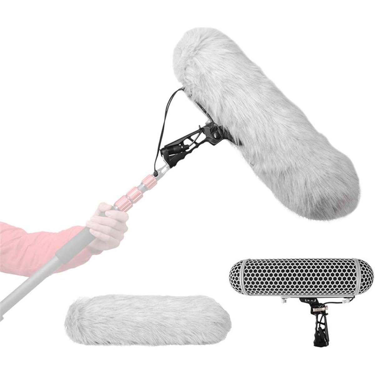 Baugger Microphone Wind Protection Cage, Compatible with NTG1/NTG2/NTG3/NTG4/NTG4+ Microphone + Windshield + Shock Mount Suspension System