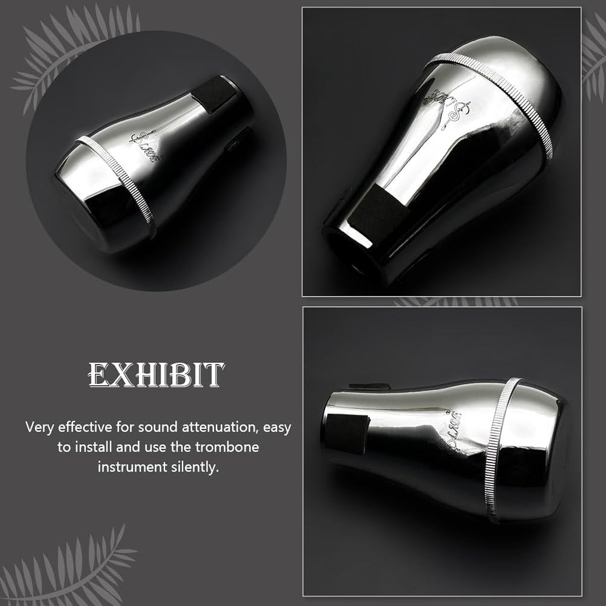 VICASKY Trombone Mute Music Accessories Muffler Silencer Trumpet Accessories Brass Bottom Tenor Trombone Mute Trumpet Mute Tensor Trombone Mute Professional Trombone Mute Noise Removal Tool