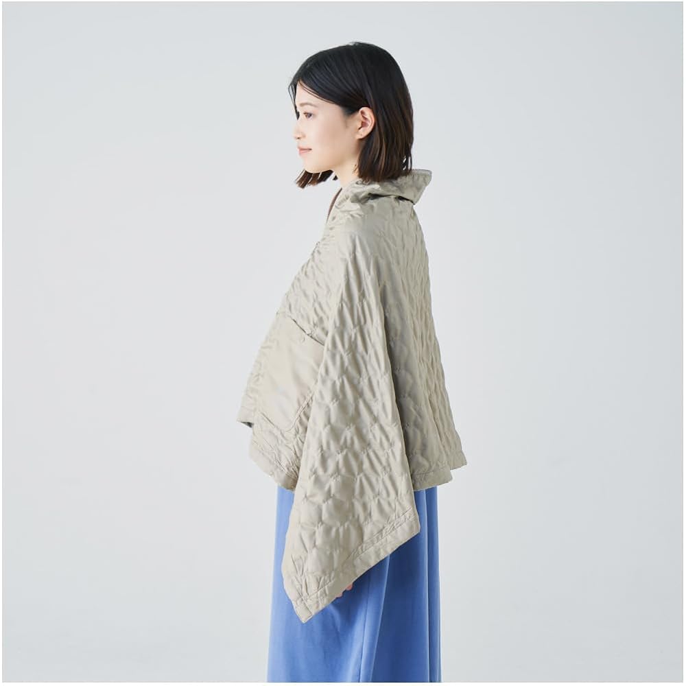 [Mizuno] Breath Thermo Blanket Cape, Cold Protection, Moisture Absorption, Heat Repellent, Water Repellent, Outdoor, B2JYA701, Women's, Mocha Beige, Free