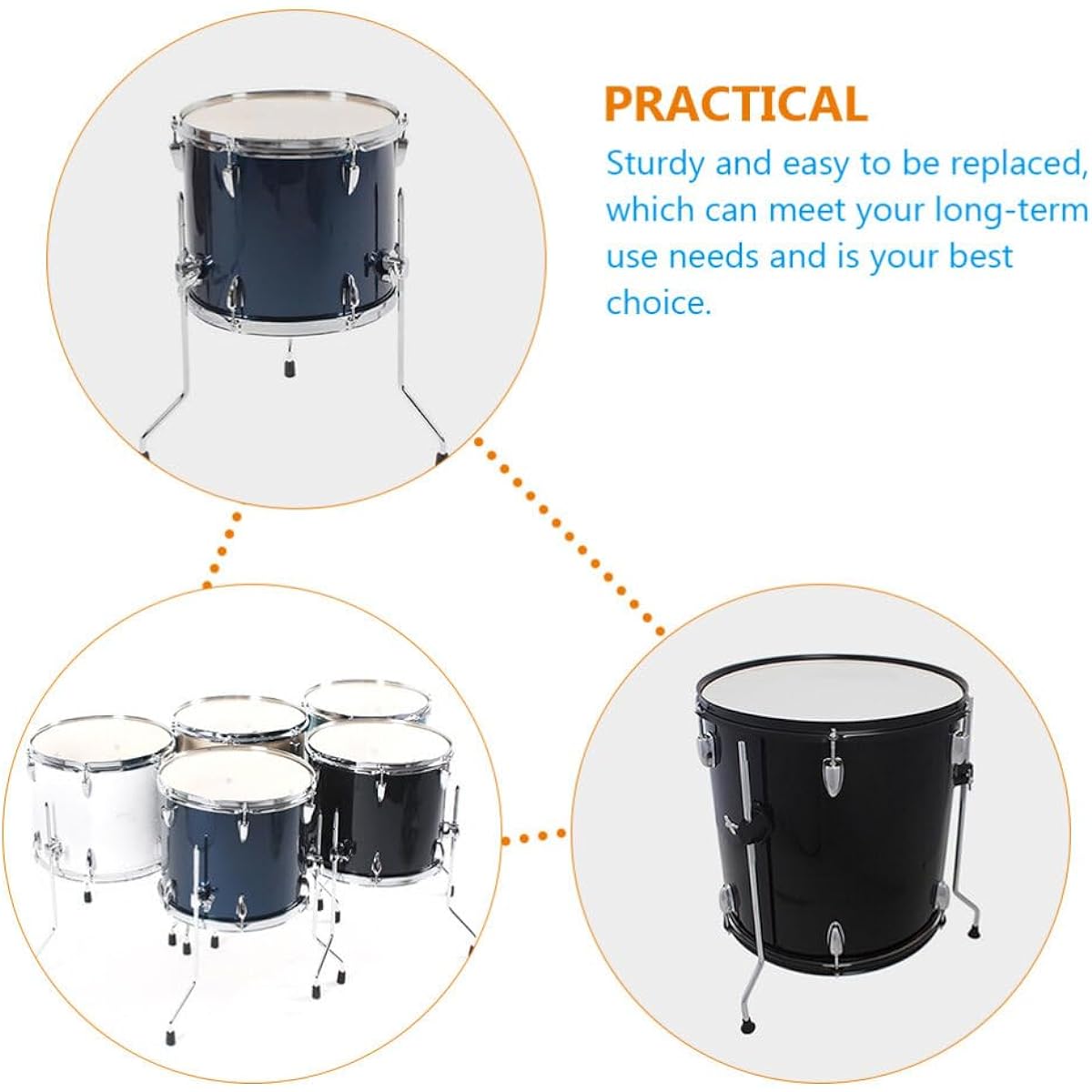 VICASKY Non-Slip Drum Legs Drum Accessories Drum Support Feet Drum Parts Floor Tom Leg Bracket Drum Fitting Bass Drum Leg Floor Tom Feet Non-Slip Drum Feet Non-Slip Support Legs Metal