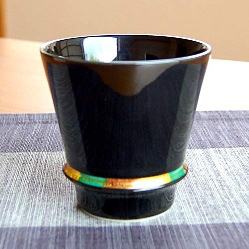 Retirement Celebration Present Shochu Glass Gratitude Retirement Gift Happy Ring Black Arita Ware Made in Japan Gift