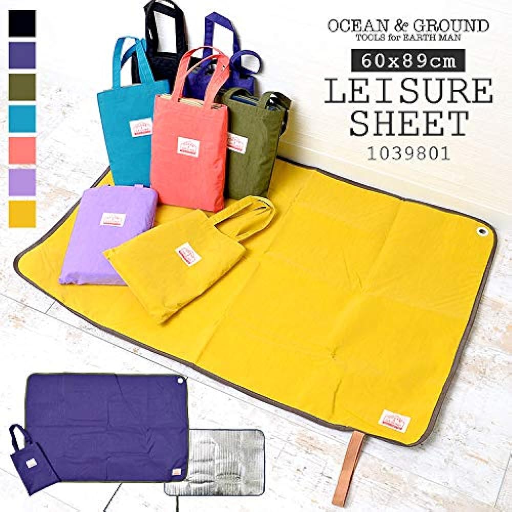 (Ocean & Ground) Ocean&Ground Leisure Sheet, Stylish, Single Use, Thick, Compact, Picnic Sheet, Outdoor Rug, Mini Tote Included, Foldable