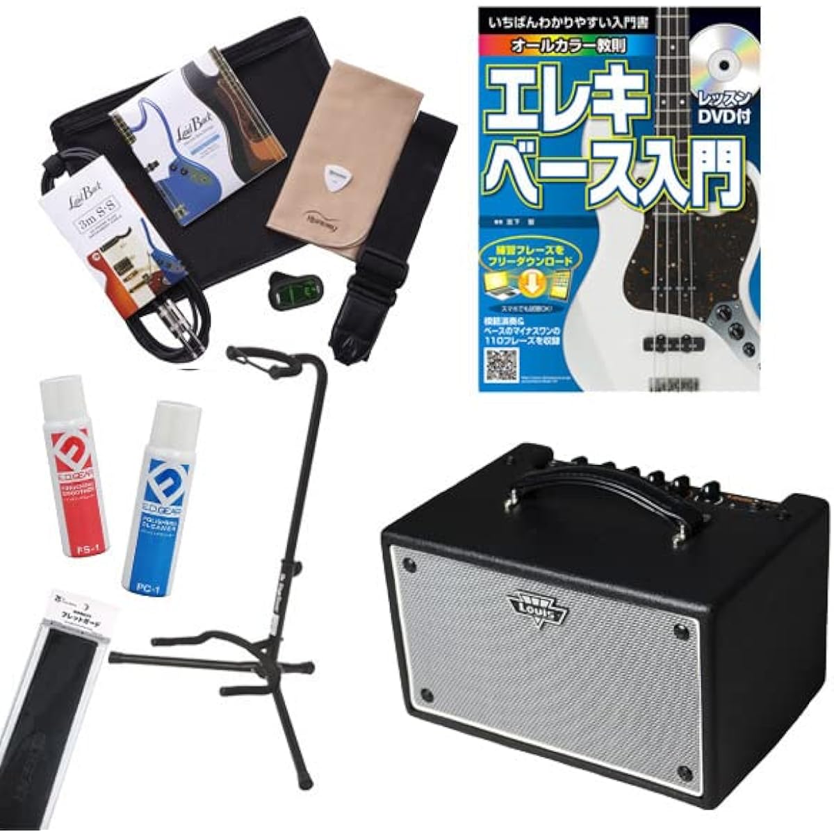 Louis LBA-15S Electric Bass Amplifier Beginner All-in-One Set Louis