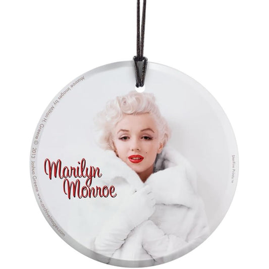 Trend Setters SPCIR417 Marilyn Monroe - White Fur Starfire Prints Glass Ornament