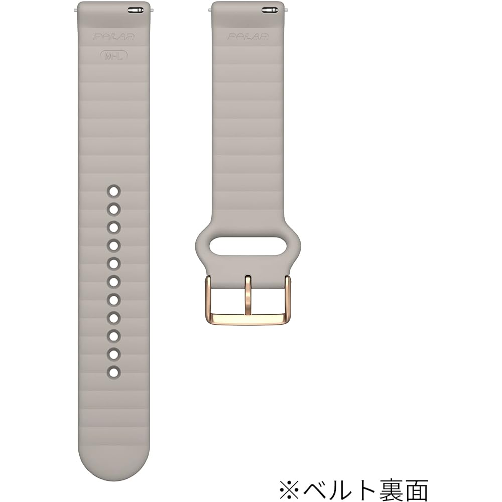 Polar Silicone Buckle & Loop Wristband 20mm Greige S-L [Genuine Japanese Product]