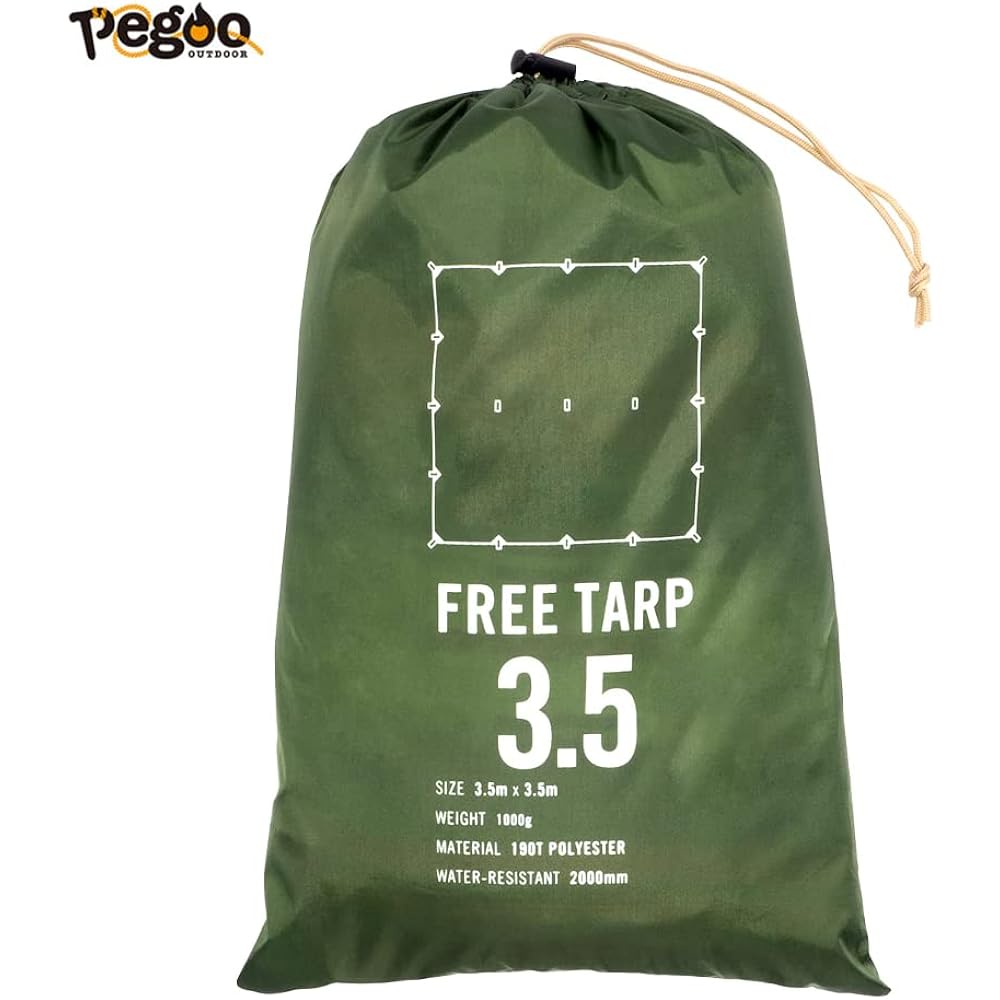 P pegoo Free Tarp FREE TARP (3.5m x 3.5m) Square Tarp/Open Tarp Outdoor