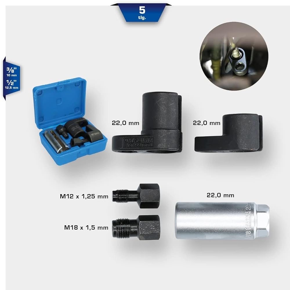 KS Tools Oxygen Sensor Socket & Thread Chaser Set 5 Pieces BT601000
