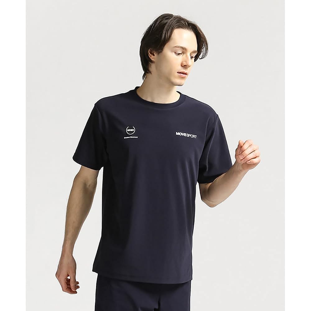 [DESCENTE] MOVESPORT Short Sleeve Crew Neck T-Shirt, Fast Drying, Dry Stretch, Reduces Stickiness, Training, Men's