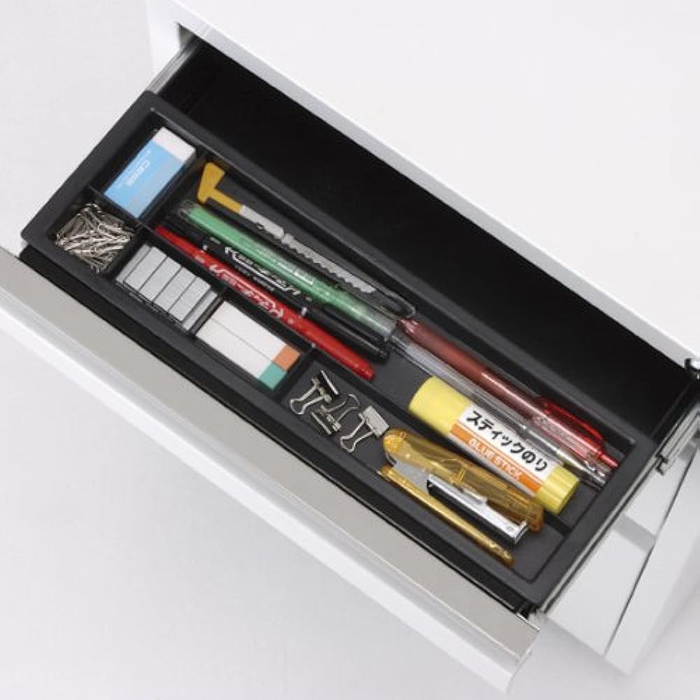 Nakabayashi 3-tier cabinet with key, silver RWX-F510SL