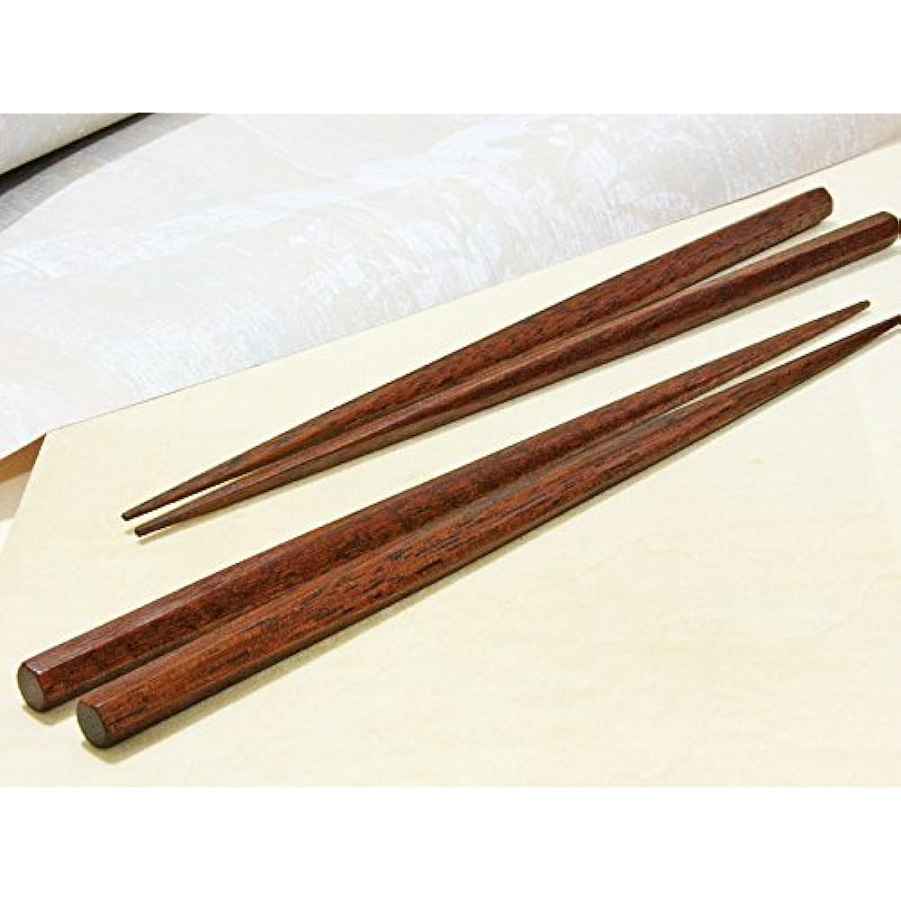 Daikokuya Edo Wooden Chopsticks Technique Iron Wood Musashi Chopsticks (Irregular Six, Three, Square Shavings/Standard Size) 1 Set Large Size: 23.5cm