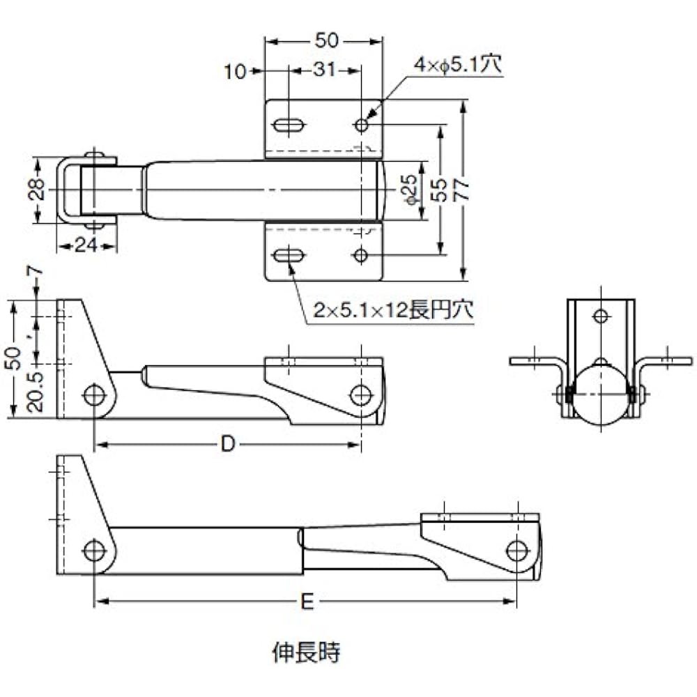 Sugatsune Kogyo Telescopic Shelf Bracket 388 Type 38820-25
