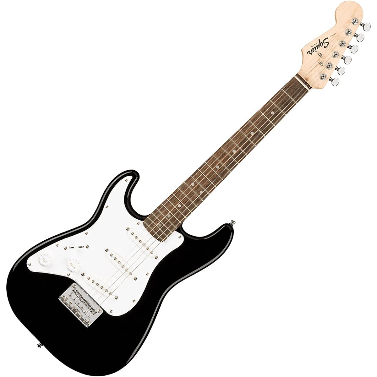 Squier by Fender Mini Stratocaster Left-Handed Black Electric Guitar Beginner 14-piece Set [Mini Amp Included] Mini Size
