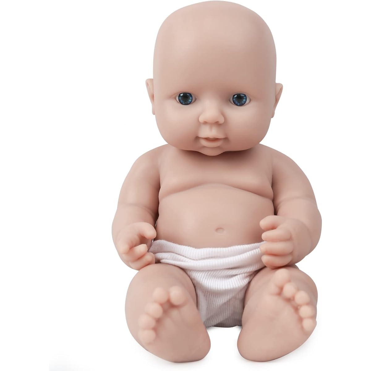 IVITA 12 inch Full Silicone Baby Doll Boy Non-Vinyl Doll Lifelike Silicone Doll Real Solid Body Silicone Reborn Baby Doll (Unpainted)
