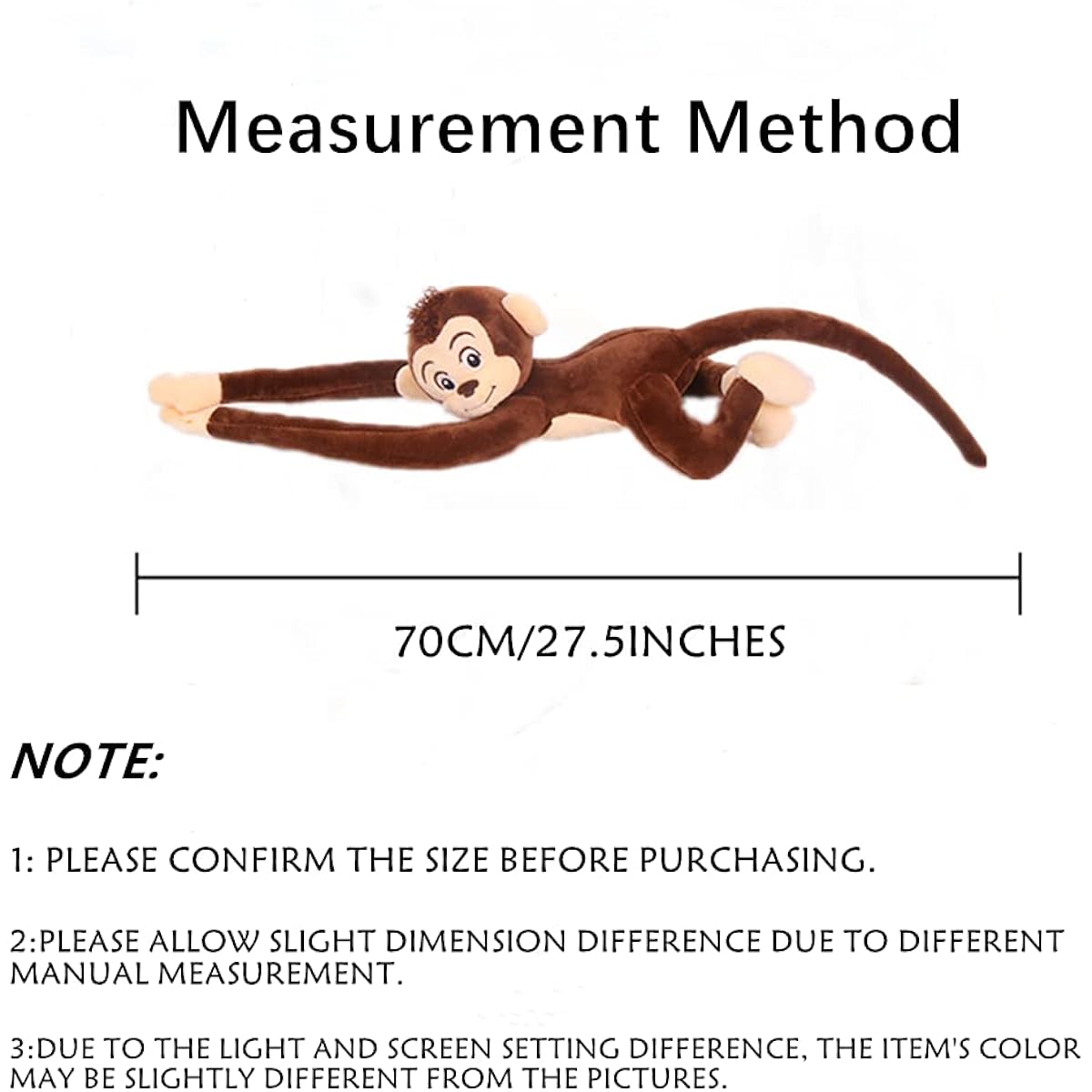 AUCOOMA Hanging Monkey Stuffed Toy for Kids Stuffed Animal Gift Monkey Stuffed Animal Doll 27.5 Inch