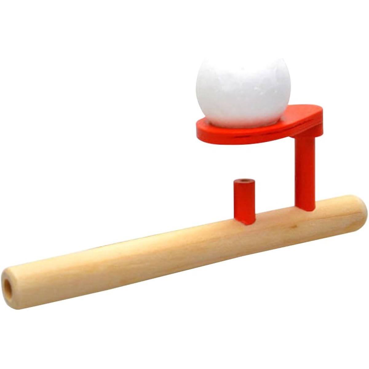 STOBOK Classic Wooden Game Floating Blowpipe Ball Balance Blow Toy Fun Stress Relief for Kids Toddlers