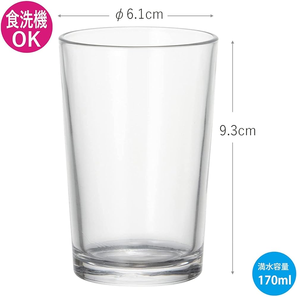 Toyo Sasaki Glass Glass Standard Press 6 Tumbler Made in Japan Dishwasher Safe (Sold in Case) Approx. 170ml P-01102 60 pieces