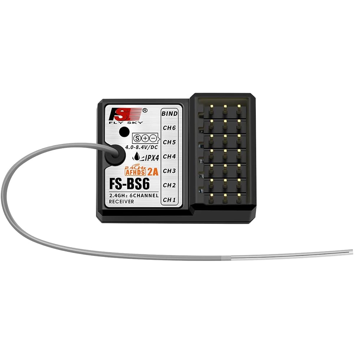 Flysky FS BS6 Receiver Waterproof 2.4G 6CH Receiver for Flysky FS-GT5 FS-IT4S FS-i6 FS-i6X Transmitter RC Car Boat (1pc)