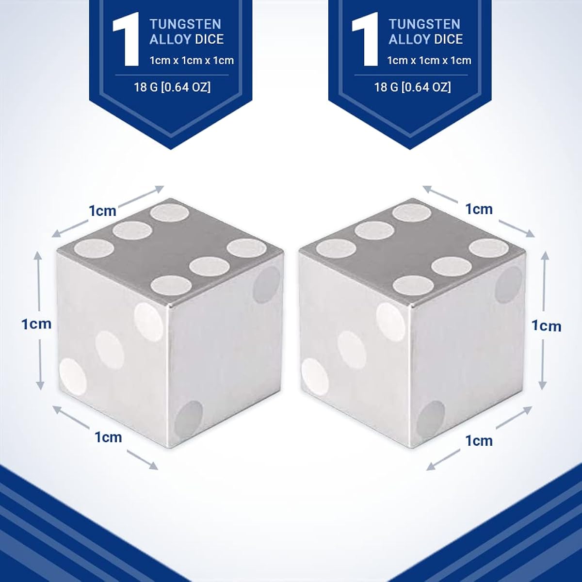 Tungsten Dice - 1cm each | Pack of 2