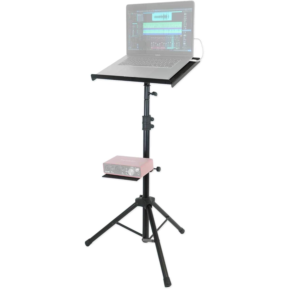 Rockville + DJ Tripod Laptop/Tablet/iPad Stand with Dual Tray + RLS67 Professional