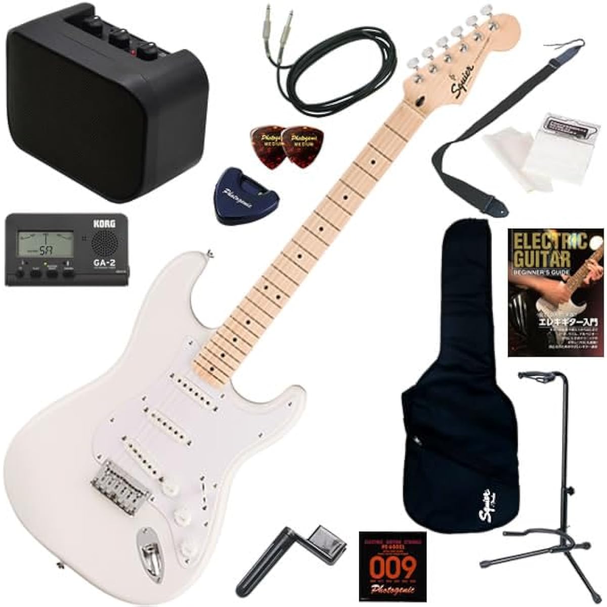 Squier electric guitar beginner's set, non-tremolo model, easy 13-piece set with mini amp, Sonic Stratocaster HT/TOR (Torino Red)