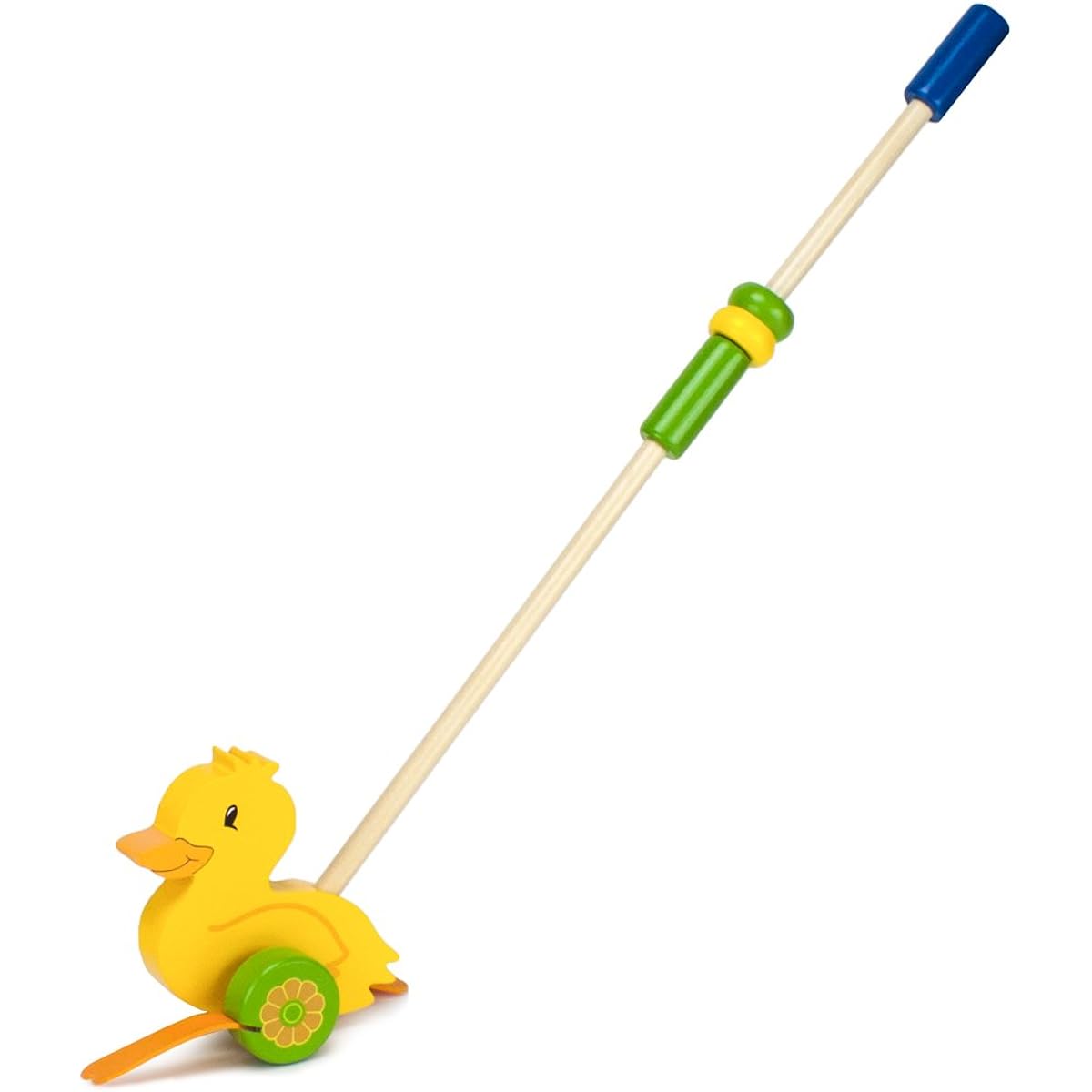 Wooden Wonders Push-n-Pull Waddling Duckling with Rubber Feet by Imagination Generation