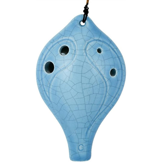 6-Hole Ocarina for Beginners 6-Hole Alto C Key Long Mouth/Crack Glaze Ceramic Ocarina Ocarina Instrument (January 8th)
