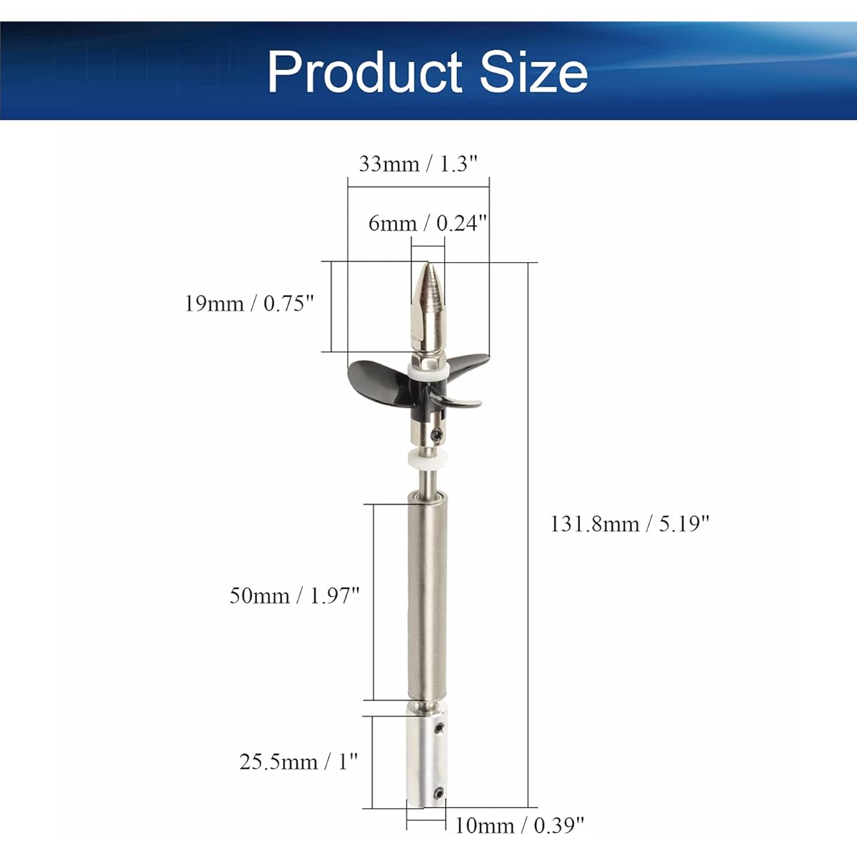 Heyiarbeit Drive Shaft D36mm Propeller L100mm Shaft L50mm Sleeve Universal Joint for Motor Shaft with Propeller RC Boat RC Submarine 1pc