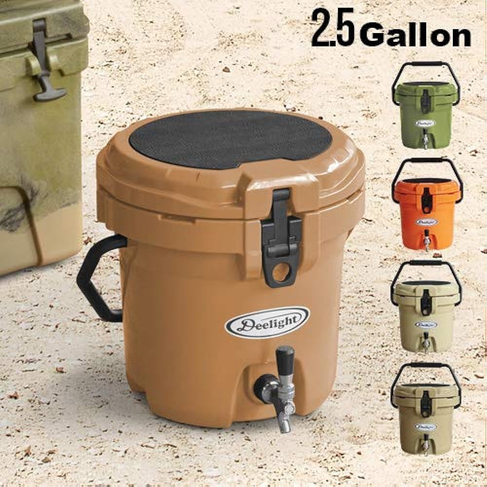 Ice Bucket 2.5 gallon [Sand / 9.34L] Deelight Ice Bucket Lever Type