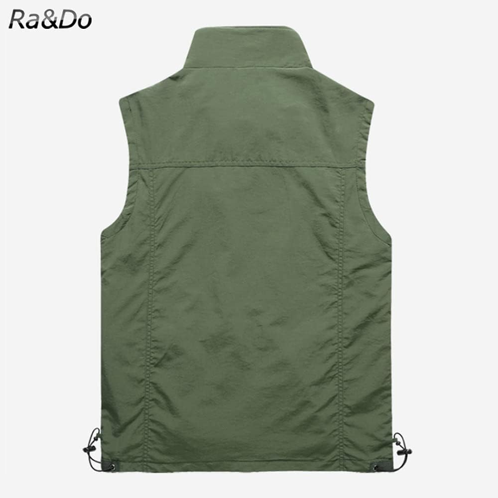 [Ra&Do] Outdoor Vest, Men's Mesh Vest, Photographer's Vest, UV Protection, Water Repellent, Breathable, Fishing Jacket, Fishing, Mountain Climbing, Photography, Travel, Work, Fishing, Multifunctional, Fishing Vest with Pocket, Spring, Summer, Autumn R250