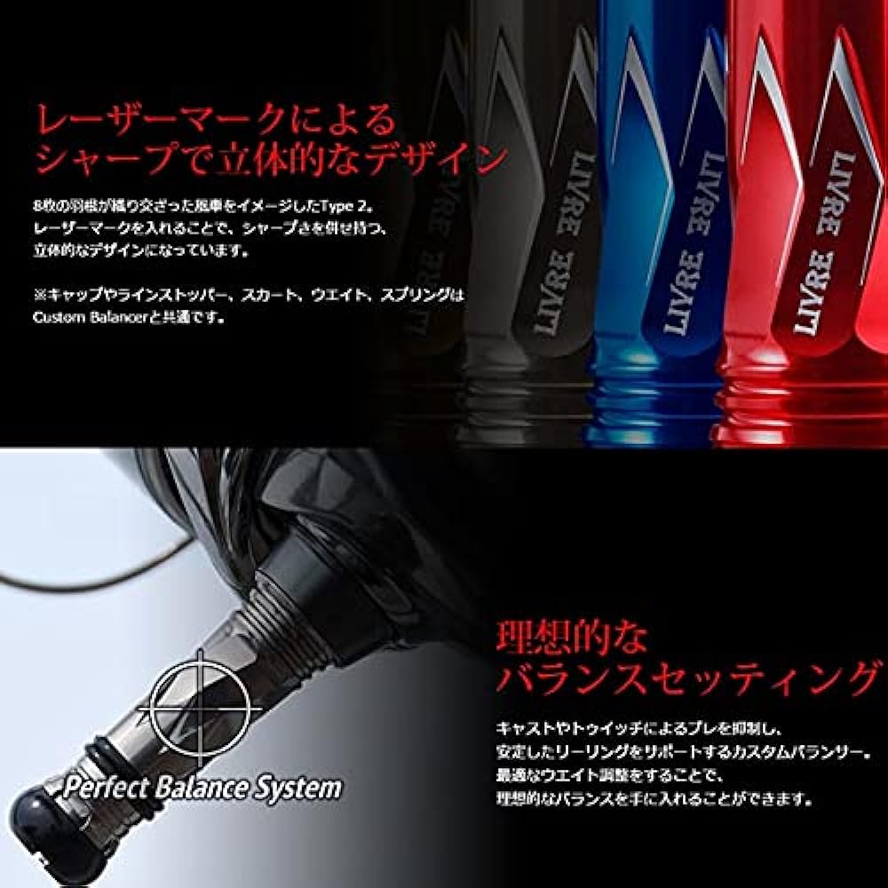 LIVRE 10567 Custom Balancer Type2 Shimano 1000-C2000 C2 Type Gunmetal x Red