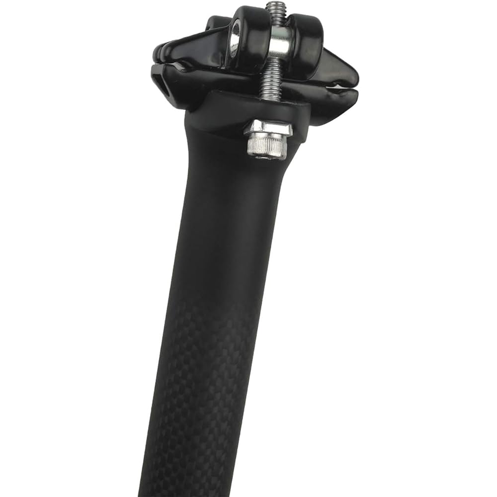 PLATTBK Bicycle Seatpost Carbon Ultra Light 3K Brushed Road Bike and Mountain Bike Saddle Post 25.4/27.2/30.8/31.6 * 350/400mm