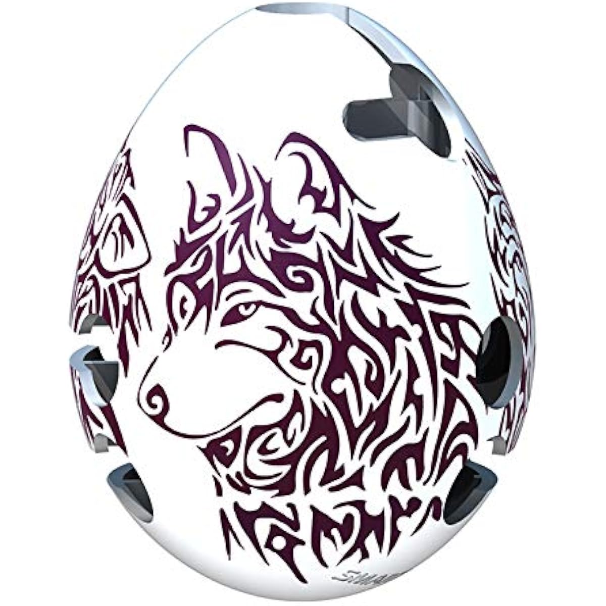 Bepuzzled Wolf 1 Layer Smart Egg Labyrinth Puzzle Maze for Ages 8+ - White (Level 2) Great Easter Egg Hunt Gift