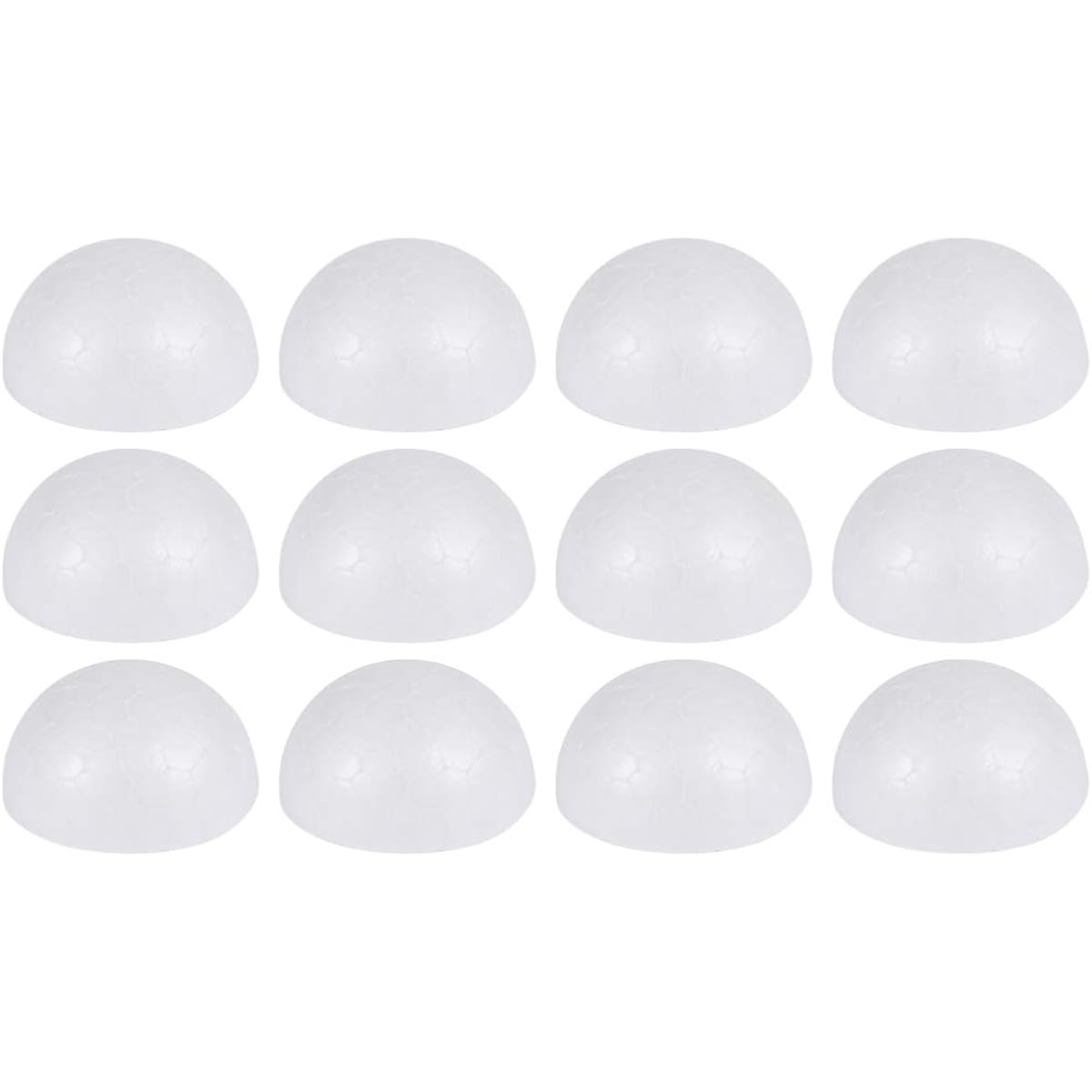 HEALLILY Glitter Eggs 15pcs Half Foam Balls Smooth Round Polystyrene Foam Balls Semicircle Hollow Modeling Balls for DIY Crafts Christmas Tree Ornaments Wedding School 9cm White Eggs for Crafts