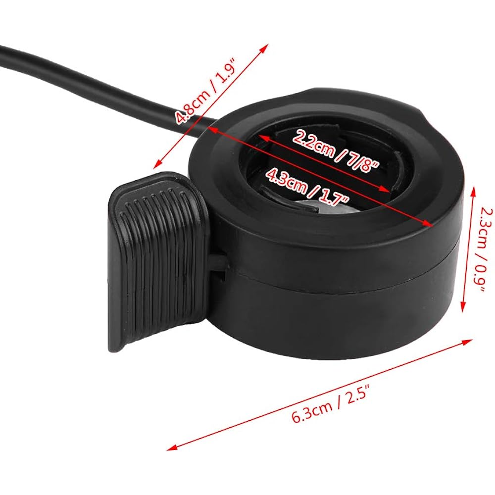 Thumb Throttle 22mm 7/8 inch Universal Thumb Throttle Speed Control Assembly for Electric Bicycle Scooter