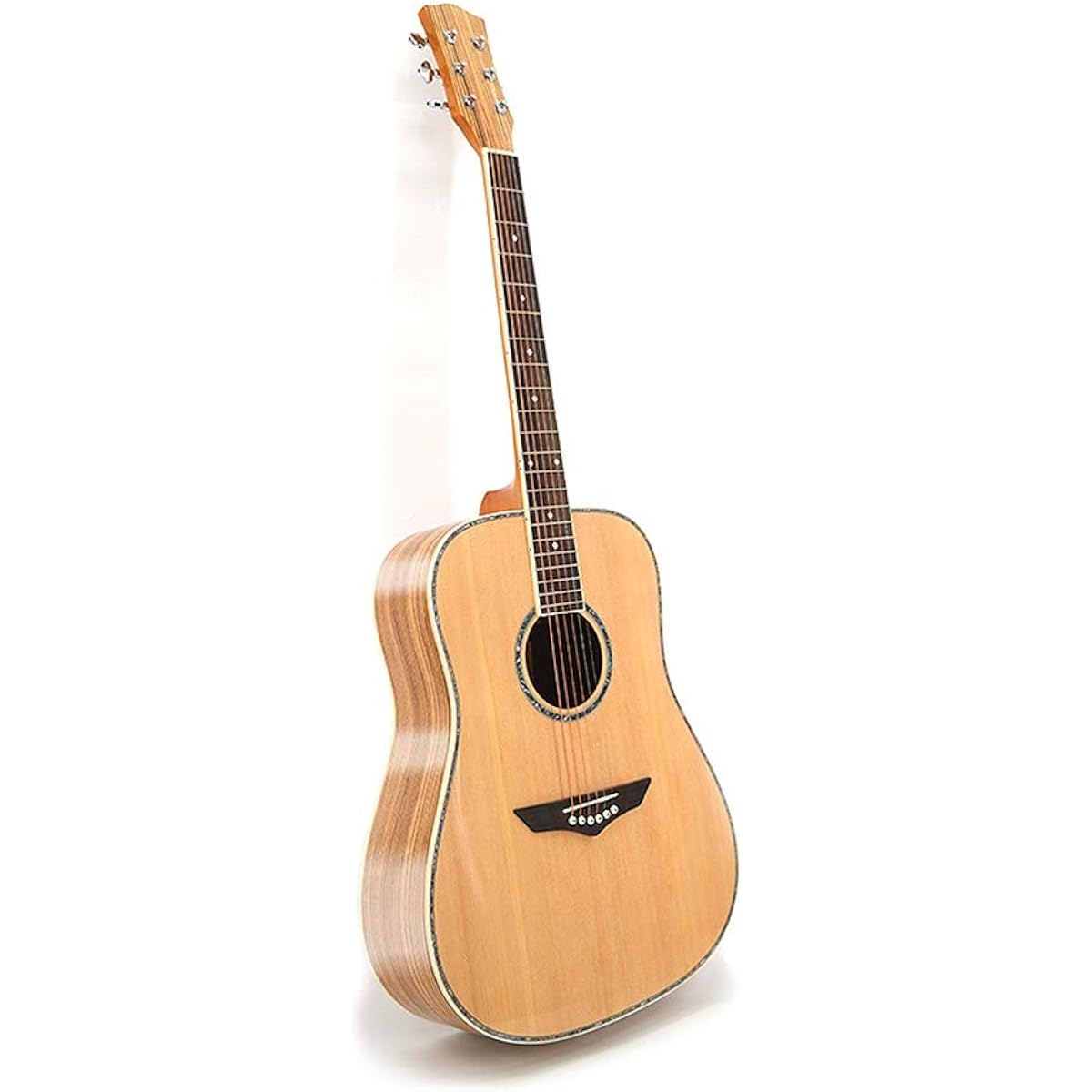 Beginner's Practice Guitar, Single Board Guitar, Zebrawood Spruce Single Guitar, Elementary School Student, Adult, Beginner Guitar (Color: Barrel light, Size: 41 inches)