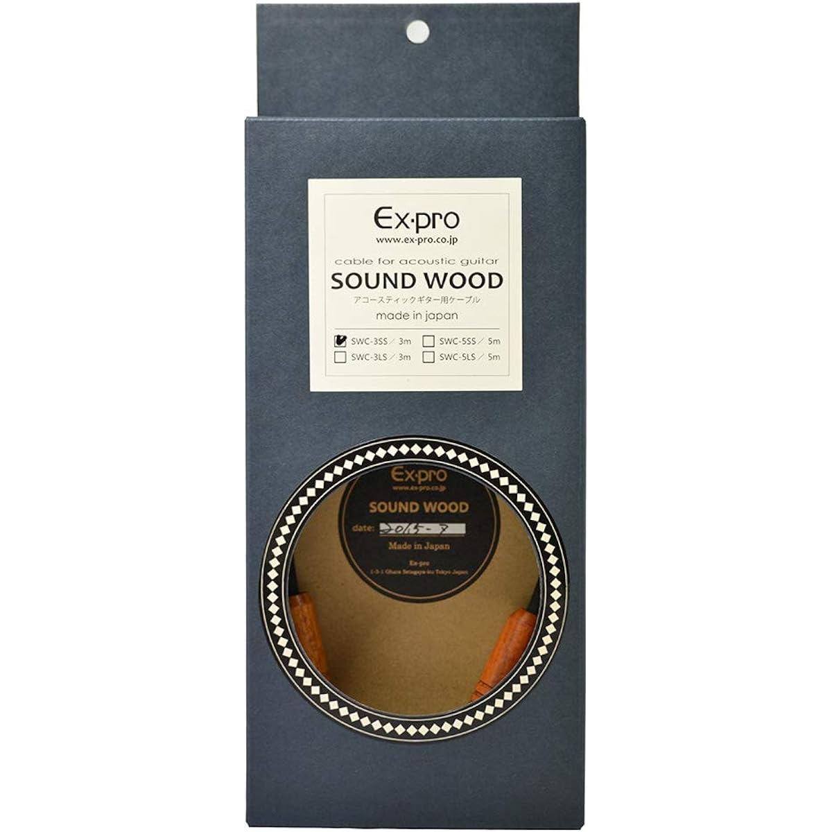 EX-PRO Acoustic Guitar Cable SOUND WOOD SERIES 3.0m S/S
