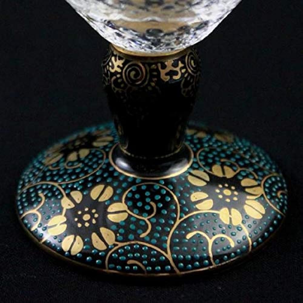 Kutani Ware Free Glass (Large/Lattice) Blue Grain Tessen