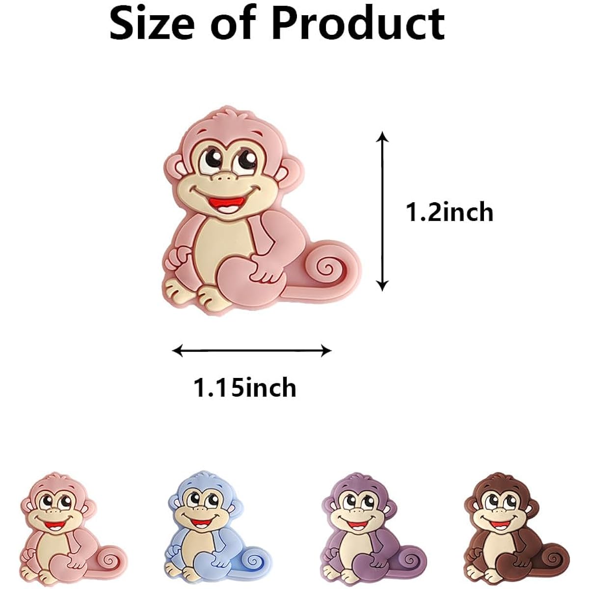 Toeloioh 4pcs Knitting Needle Stoppers Monkey Penguin Fish Owl Needle Point Protectors Cartoon Animal Knitting End Caps Knitting Accessories (Monkey-Purple)