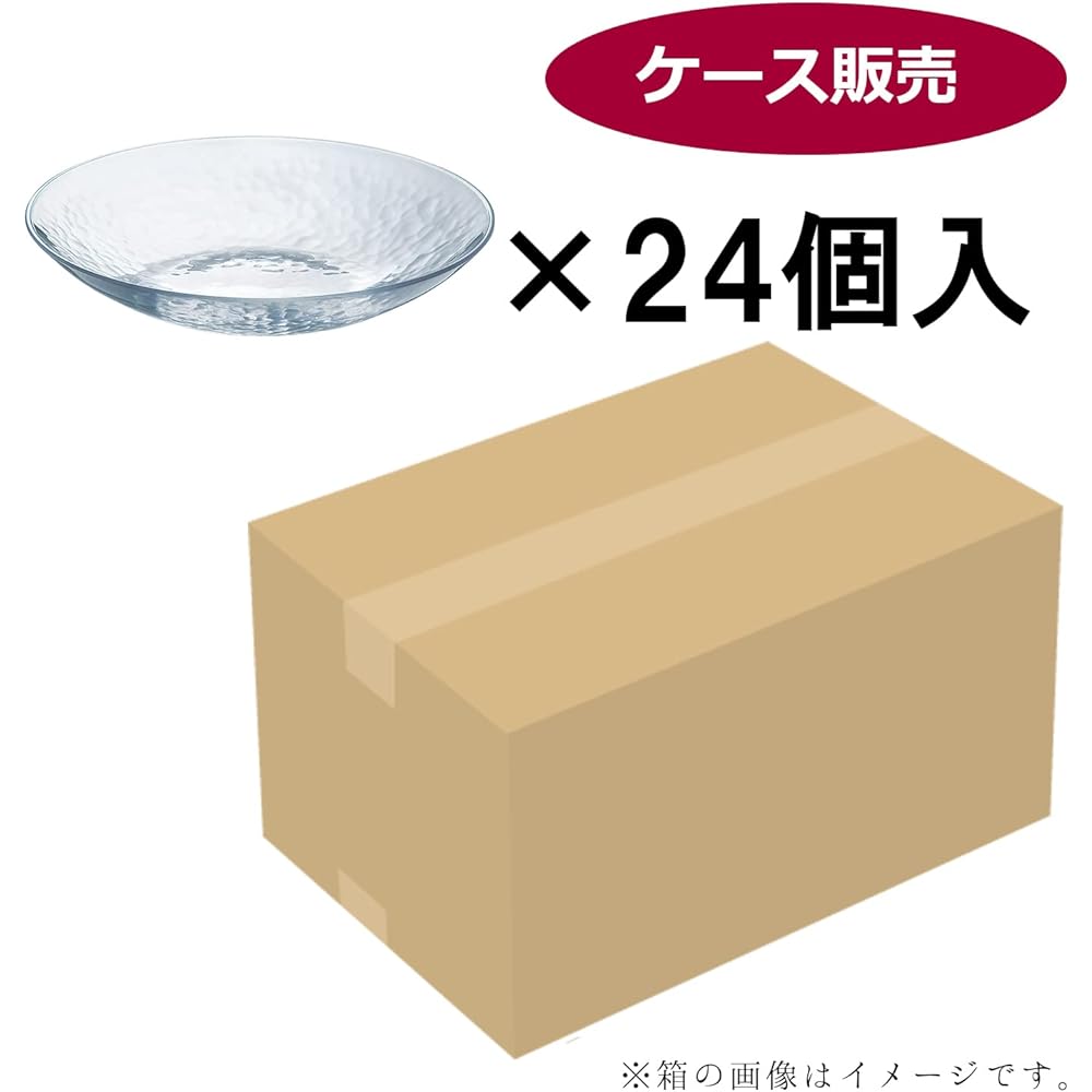 Toyo Sasaki Glass Medium Bowl Glassue Ball 23 Made in Japan Dishwasher Safe (Sold in Case) Clear Approximately φ23.5 x 4.5cm, Maximum Diameter Approx. 23.5cm 24 pieces P-54305-JAN