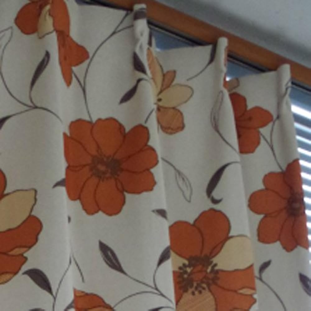 Arie Blackout Curtains Shape Memory Processing Biante Set of 2 100x225cm Orange