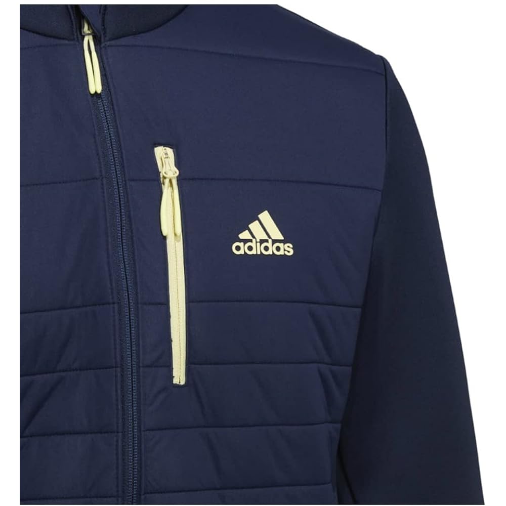 [Adidas Golf] Golf Jacket, Cardboard Knit, Fabric Mix, Windproof, Long Sleeve, Full Zip Jacket, Men's