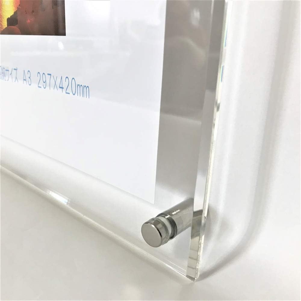 Muyo 5 Piece Acrylic Frame A3 Transparent Clear Wall Hanging Poster Frame Sign Frame