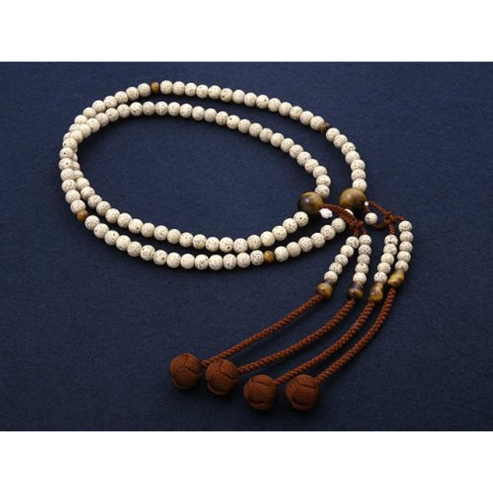 Kyoto Buddhist Altar Hayashi Prayer Beads Shingon Sect Shakuni Star Moon Bodhi Tree with Tiger Eye Stone (For Men) Formal Official [Tiger Eye] [Bead Bag Set] SM-040 Kyoto Prayer Beads