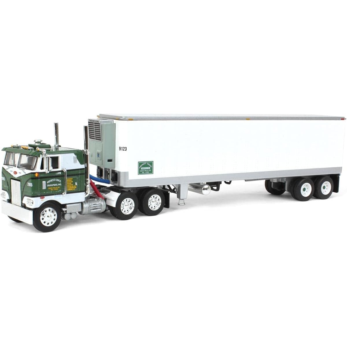 DCP 1/64 Peterbilt 352 COE 86" Sleeper 40' Vintage Reefer Trailer Fallen Flag #47 Midwest Coast Transport 60-1429