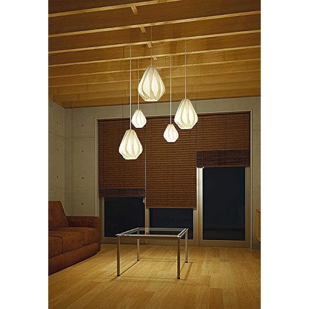 DAIKO LED Japanese Style Pendant Light with Lamp, For Direct Mounting Only, Brightness Equivalent to 100W Incandescent Light, Bulb Color, Electrical Work Required, Brown DPN-40052Y