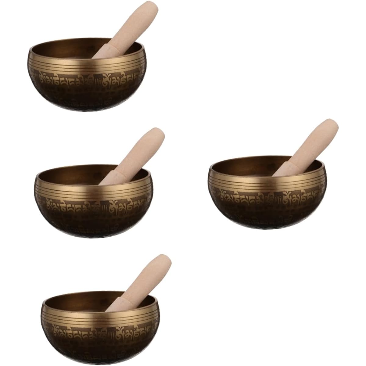 VICASKY Set of 4 Sound Bowls Tibetan Bowl Kit Tibetan Healing Bowls Chakra Bowls Relaxation Gongs Asmr Stuff Tibetan Palm Bowls Crystals and Healing