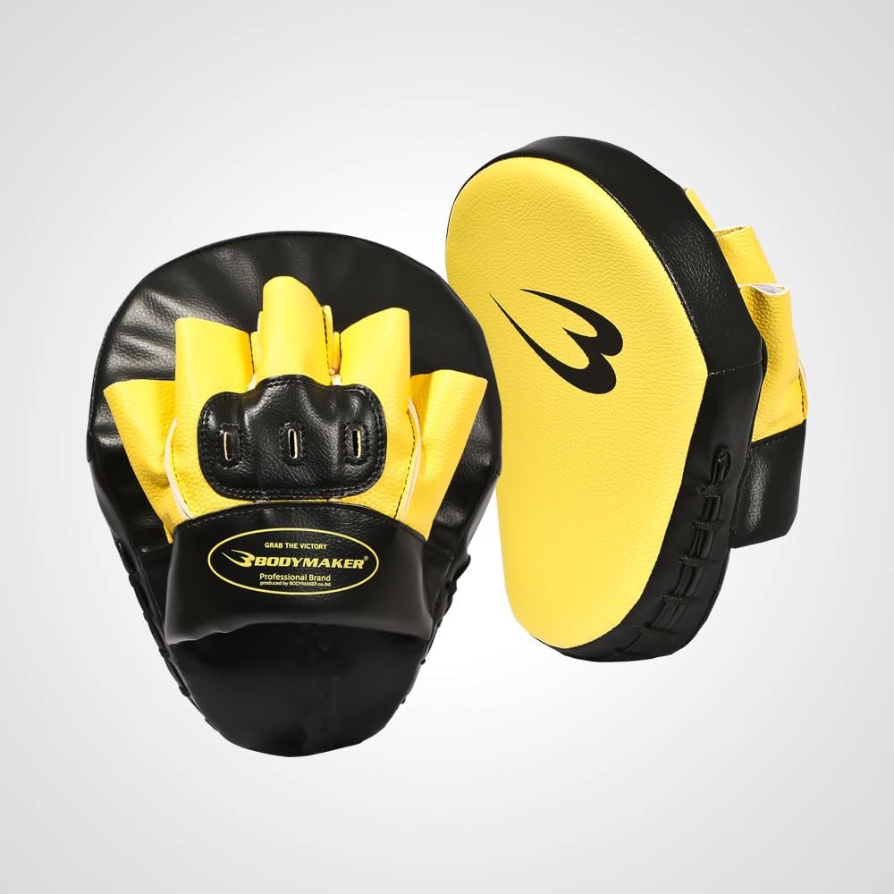 BODYMAKER Punching Mitt Curve Boxing Martial Arts Karate Kickboxing Training Mixed Martial Arts Muay Thai Fitness Exercise Punch Boxing Gloves Martial Arts Punching Full Contact Punch Mitts Batting Practice