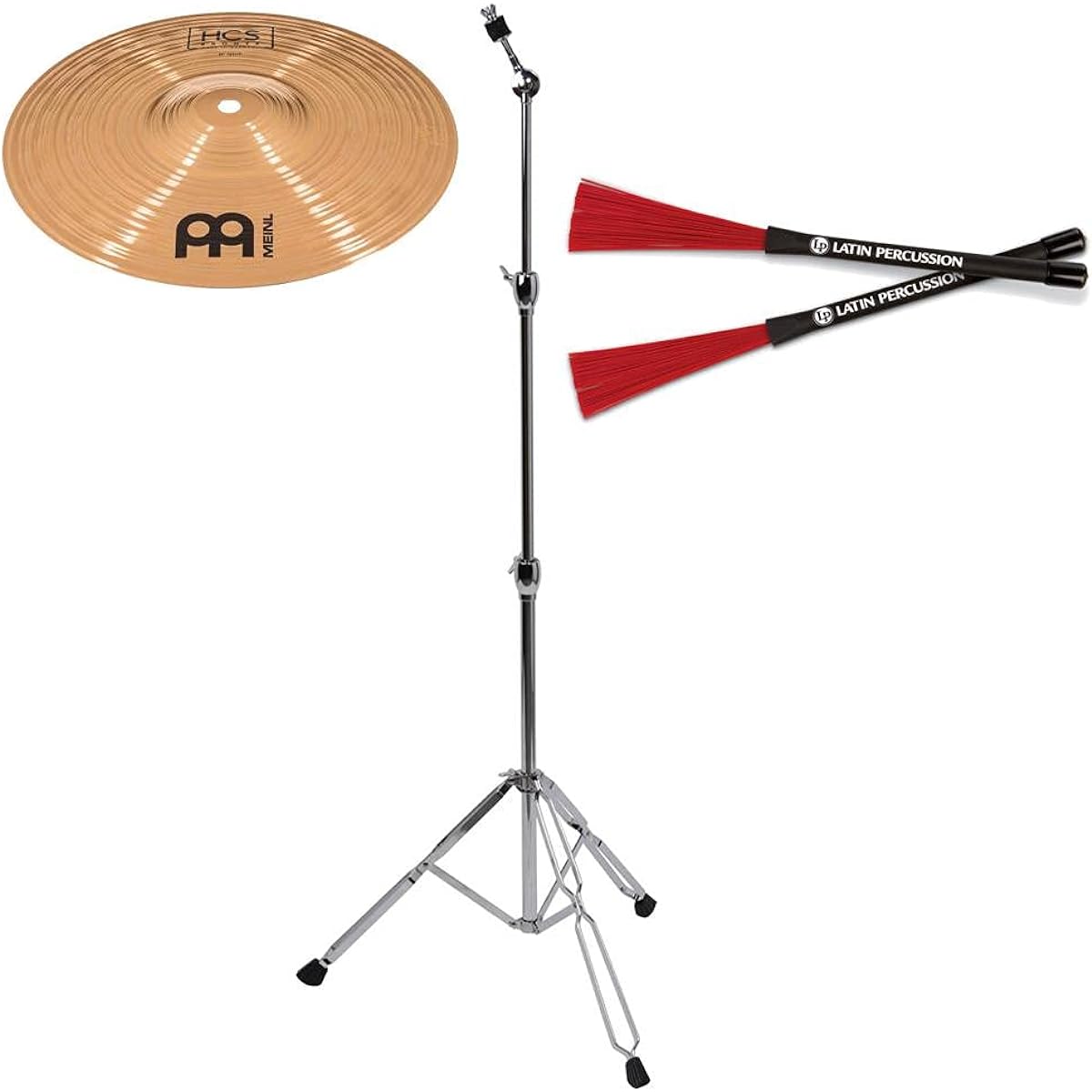 [For Cajon] MEINL HCSB10S + CS-01 + LP-CCB Splash + Stand + Cajon Brush Set
