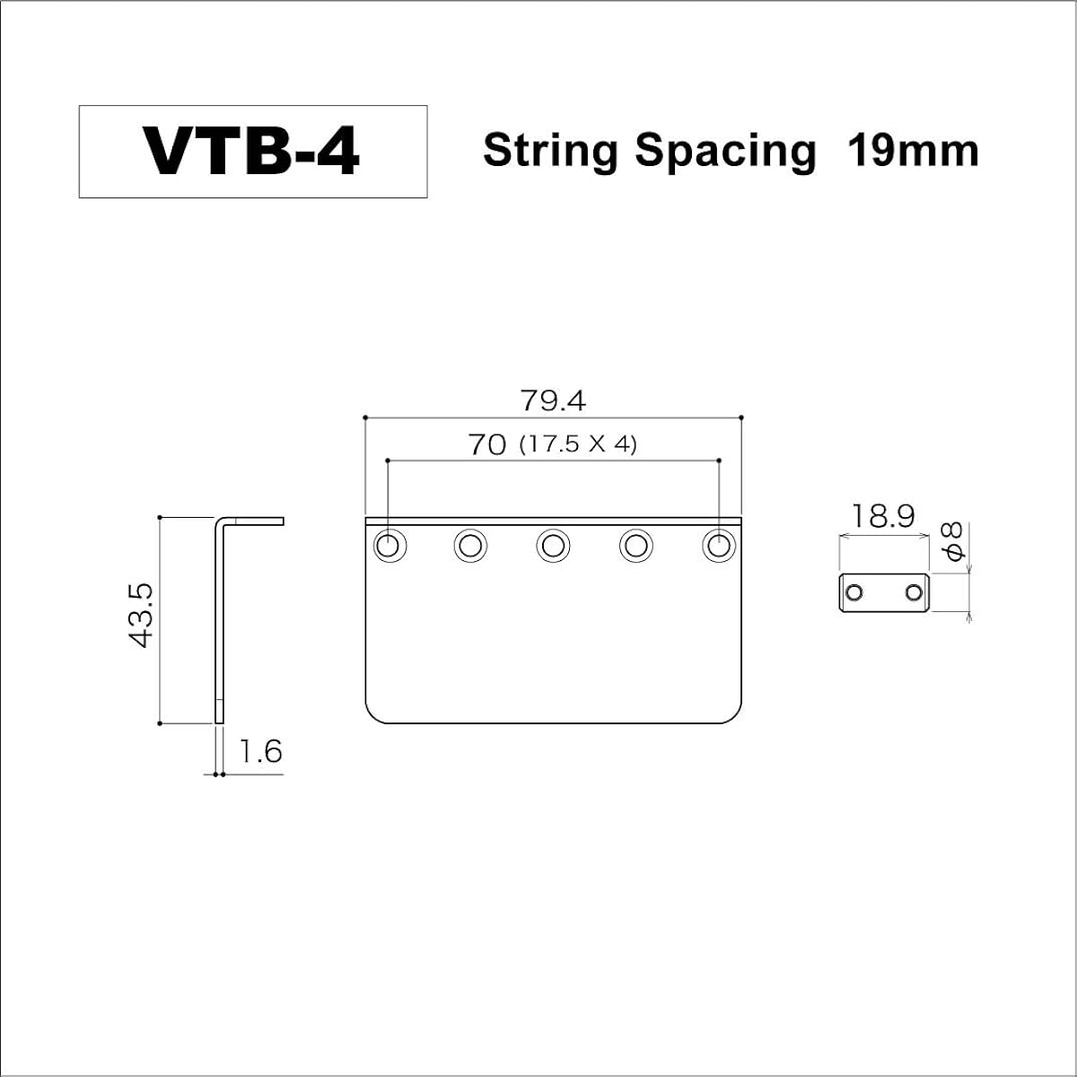 GOTOH VTB-4 RELIC Relic Bass Bridge